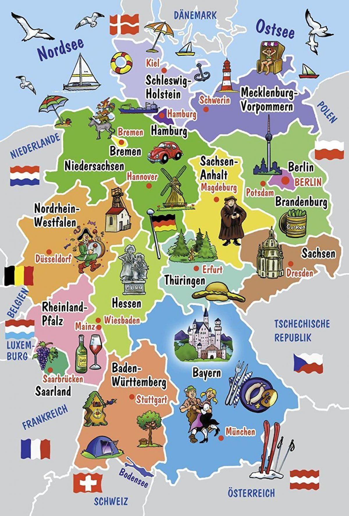 карта туристических достопримечательностей Германии