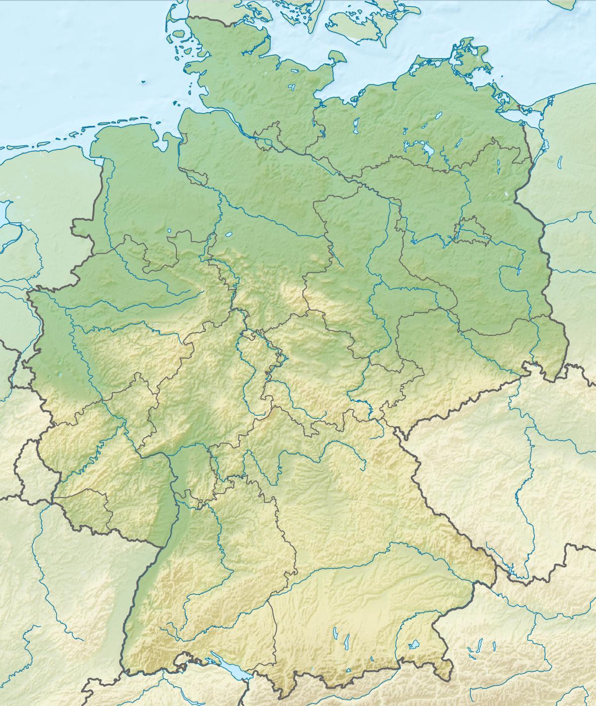 карта рельефа Германии