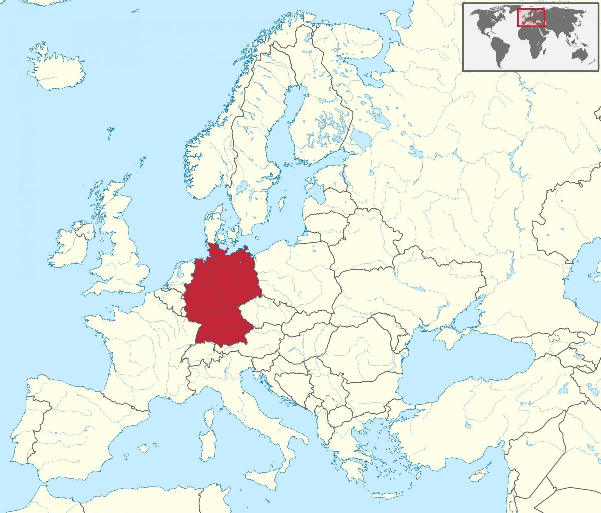 местоположение Германии на карте Европы