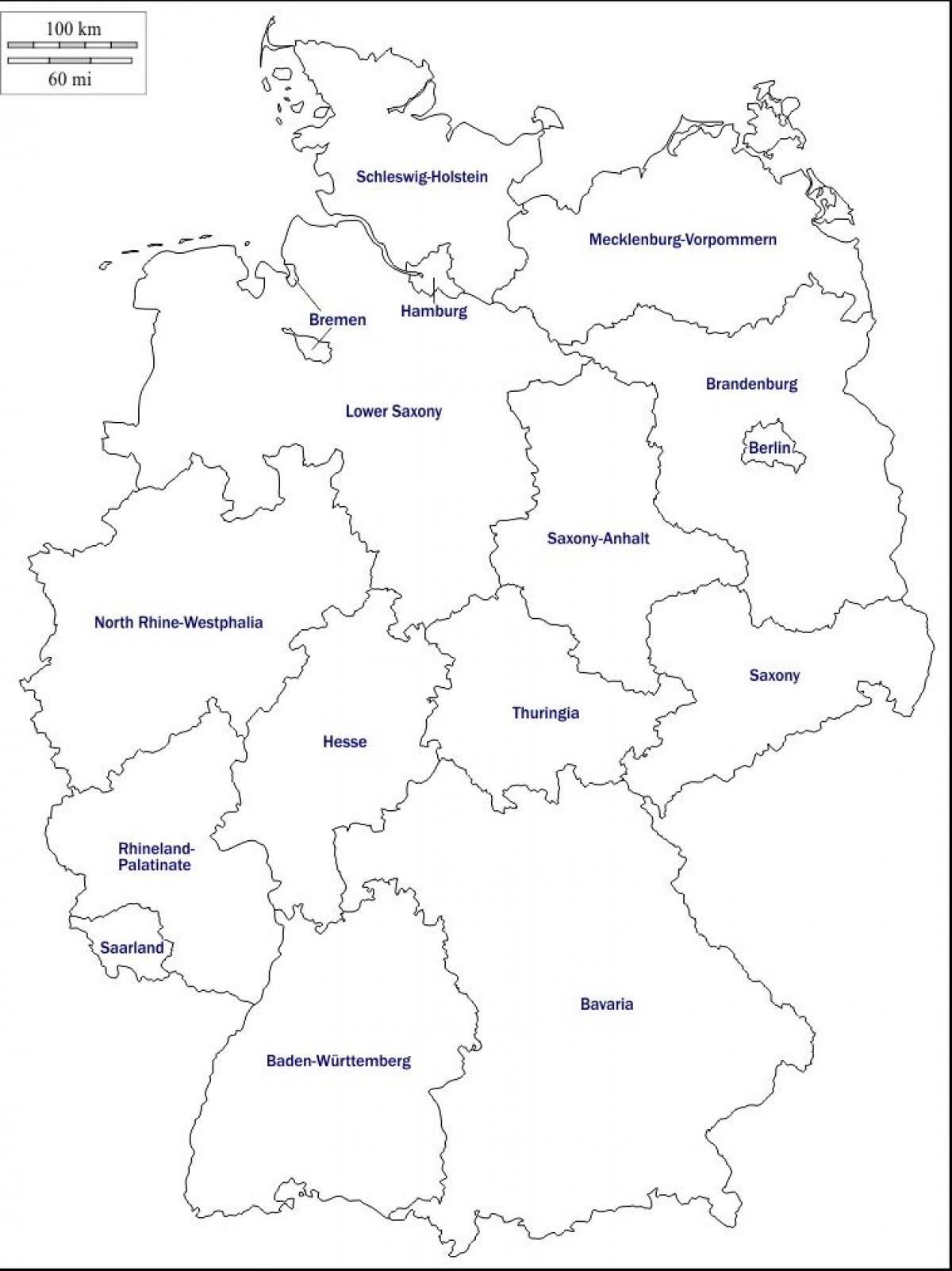 карта контуров Германии