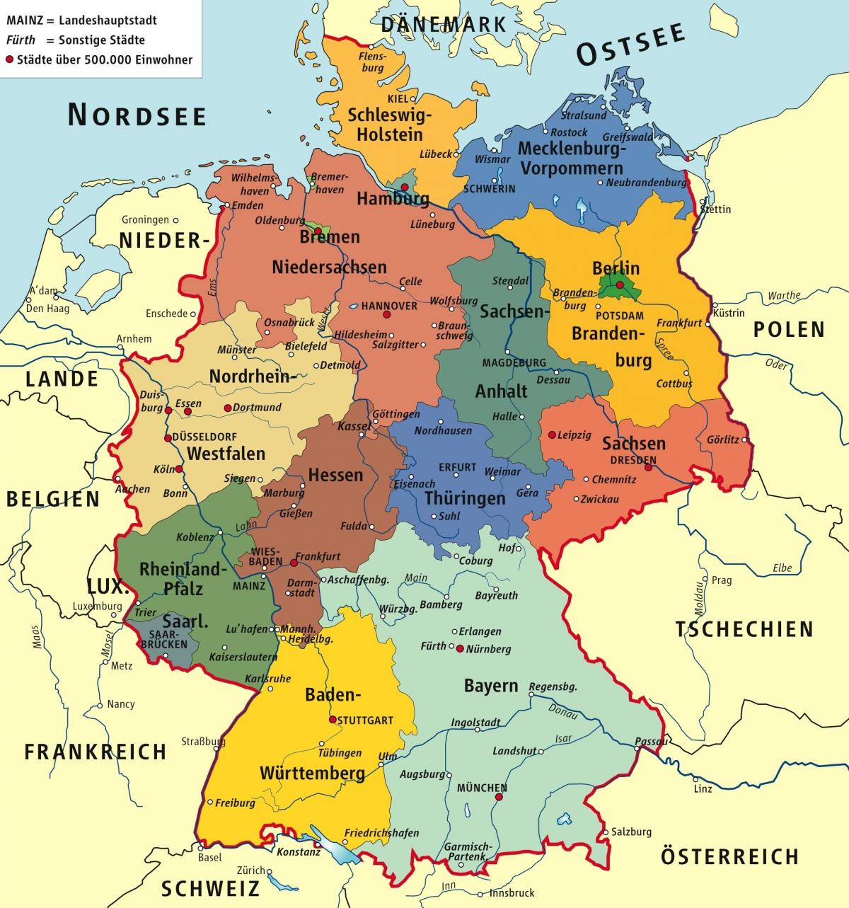 административная карта Германии
