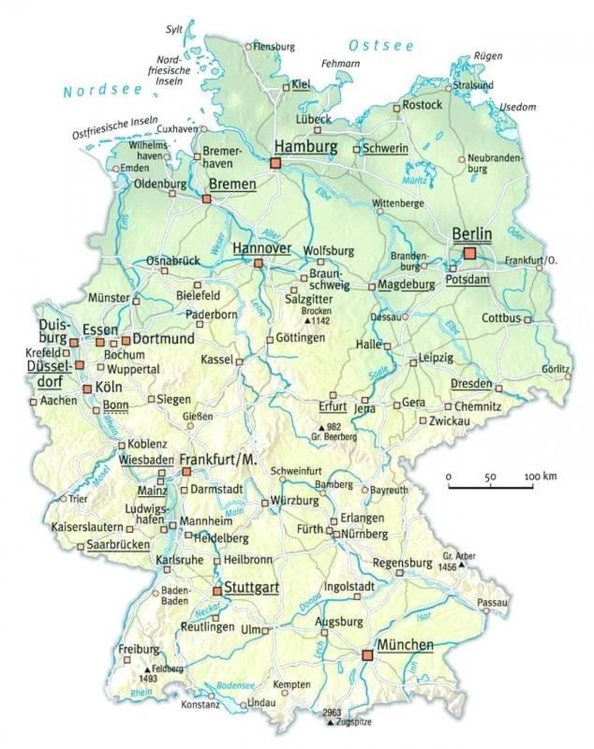 Реки в Германии карта