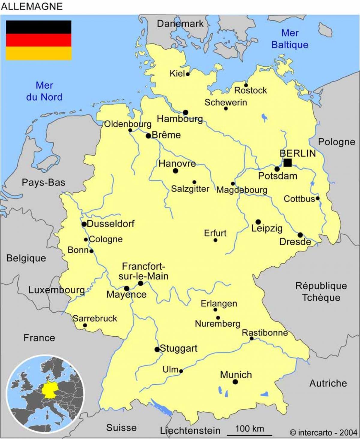 Карта флага Германии