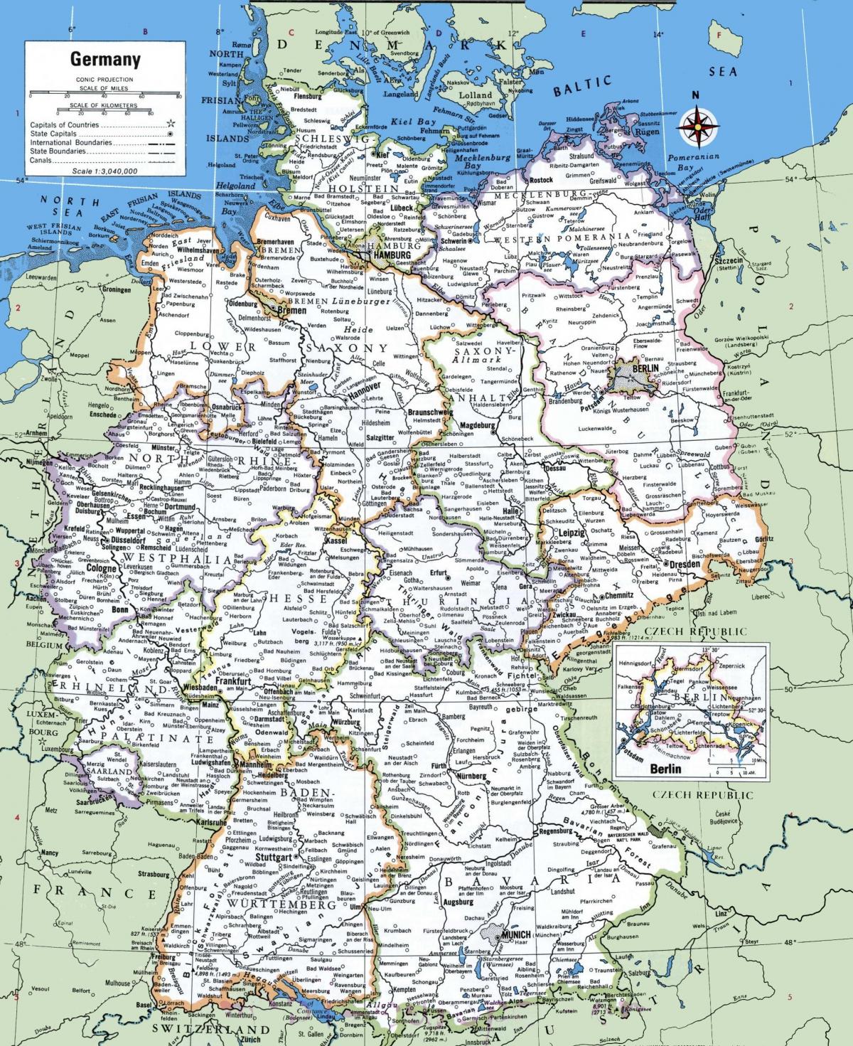 карта города Германии